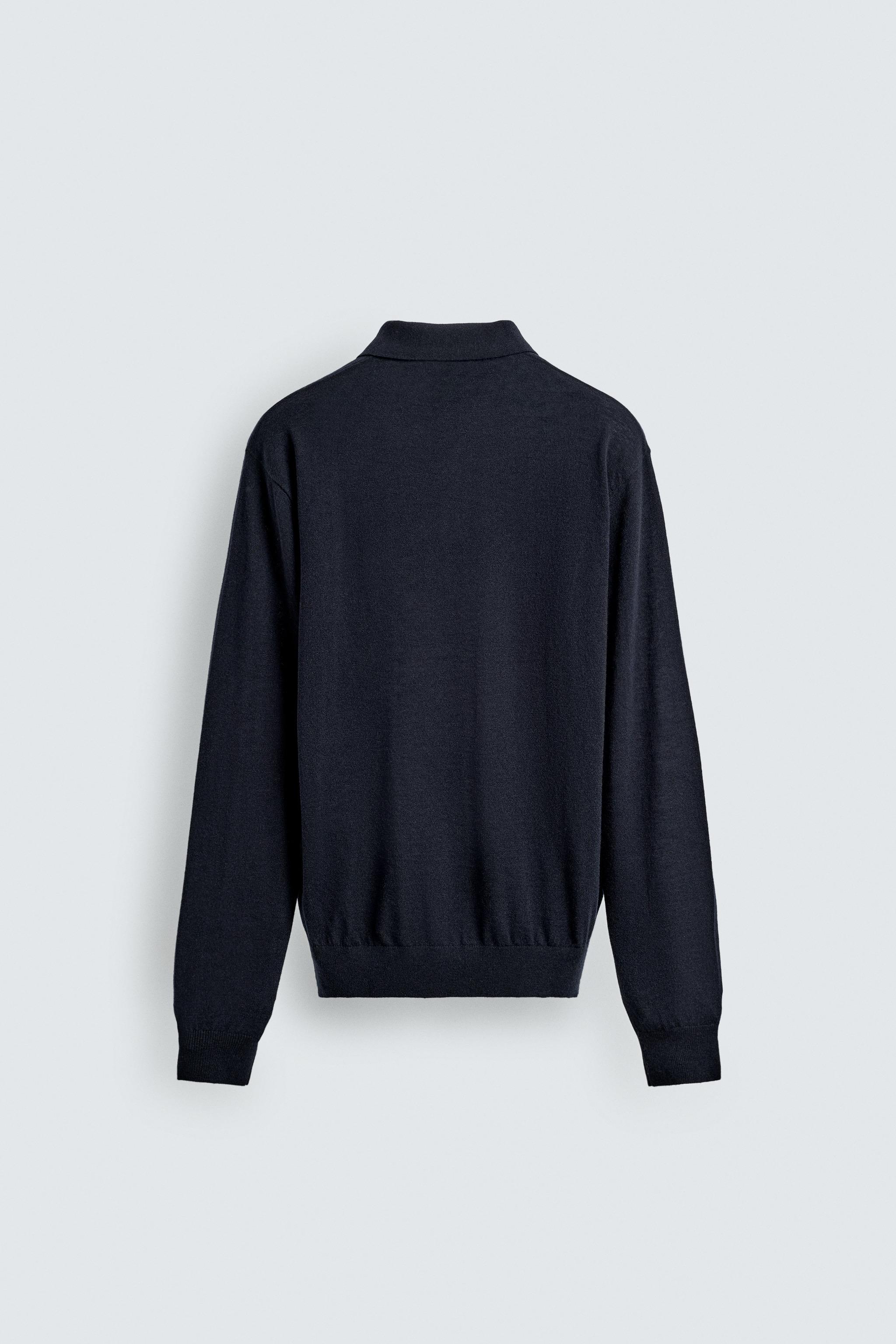 WOOL - SILK BLEND KNIT POLO SHIRT